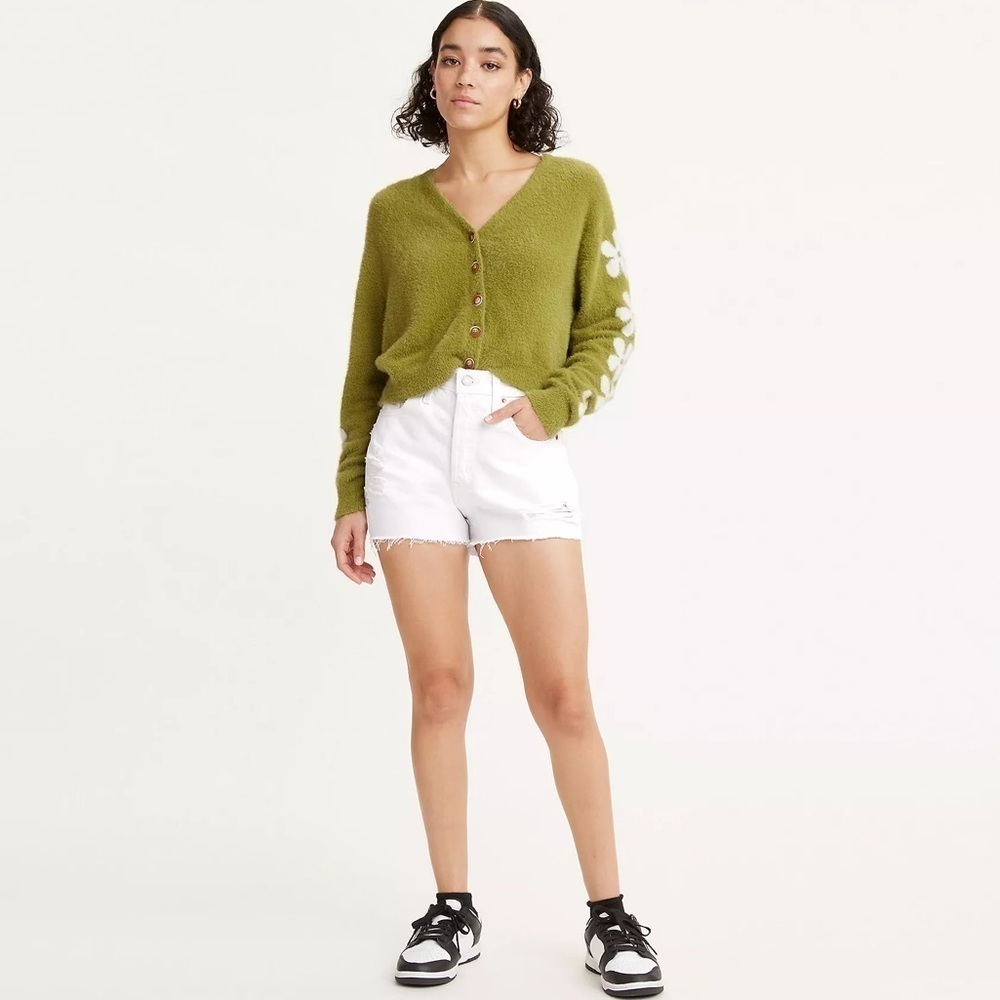 Levi's Original 501 Jean Shorts Premium White High Rise- Size 30